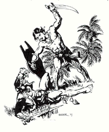Representation d'un Combat entre deux Guerriers Philippins